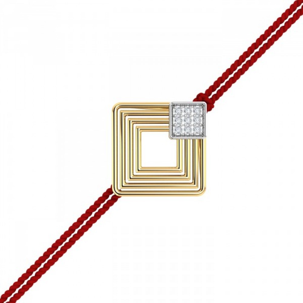 The Multi square Gold & Diamond Rakhi